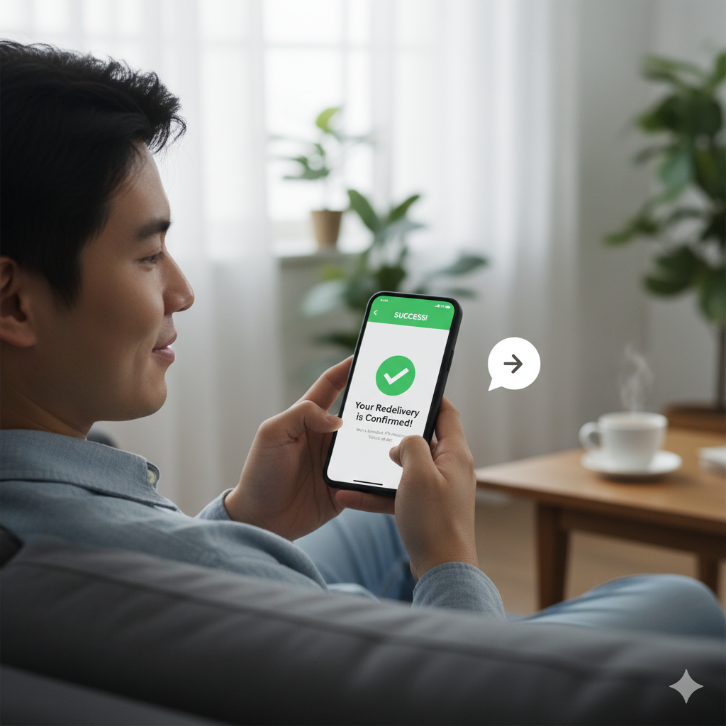 Relax while we confirm your redelivery